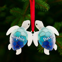 Load image into Gallery viewer, Ocean Turtle Ornament - Personalized Couple Gifts for Lovebirds Ornament PopCulturePrints

