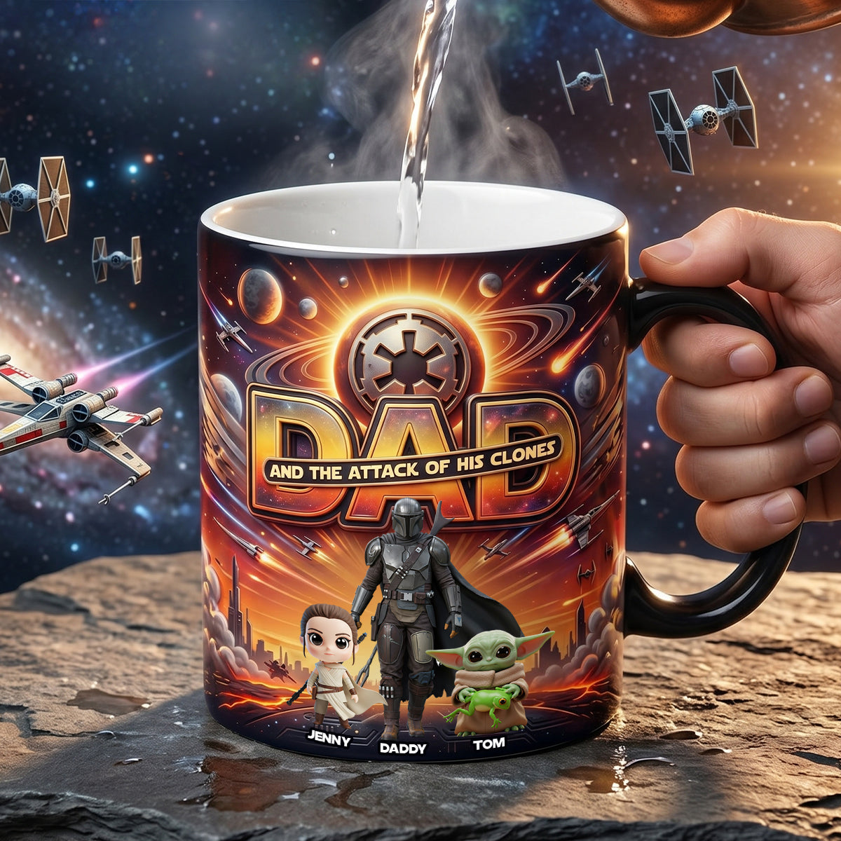“Every Dad is a Star!” - Dad's Mischievous Mini Versions Magic Mug - Personalized Gift for Dads, Grandpas, and Any Father Figure Coffee Mug PopCulturePrints