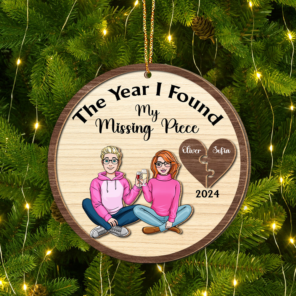 Personalized Romantic Christmas Ornament for Couples - Valentine's Day Gifts Ornament PopCulturePrints