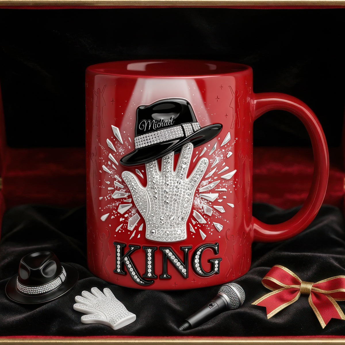 “Feel the Beat!” - King Style Glitter Glove Mug - Personalized Gift for Music Lovers Coffee Mug PopCulturePrints