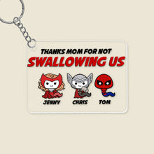 Load image into Gallery viewer, Personalized Superhero Mom Thank You Keychain Keychains PopCulturePrints
