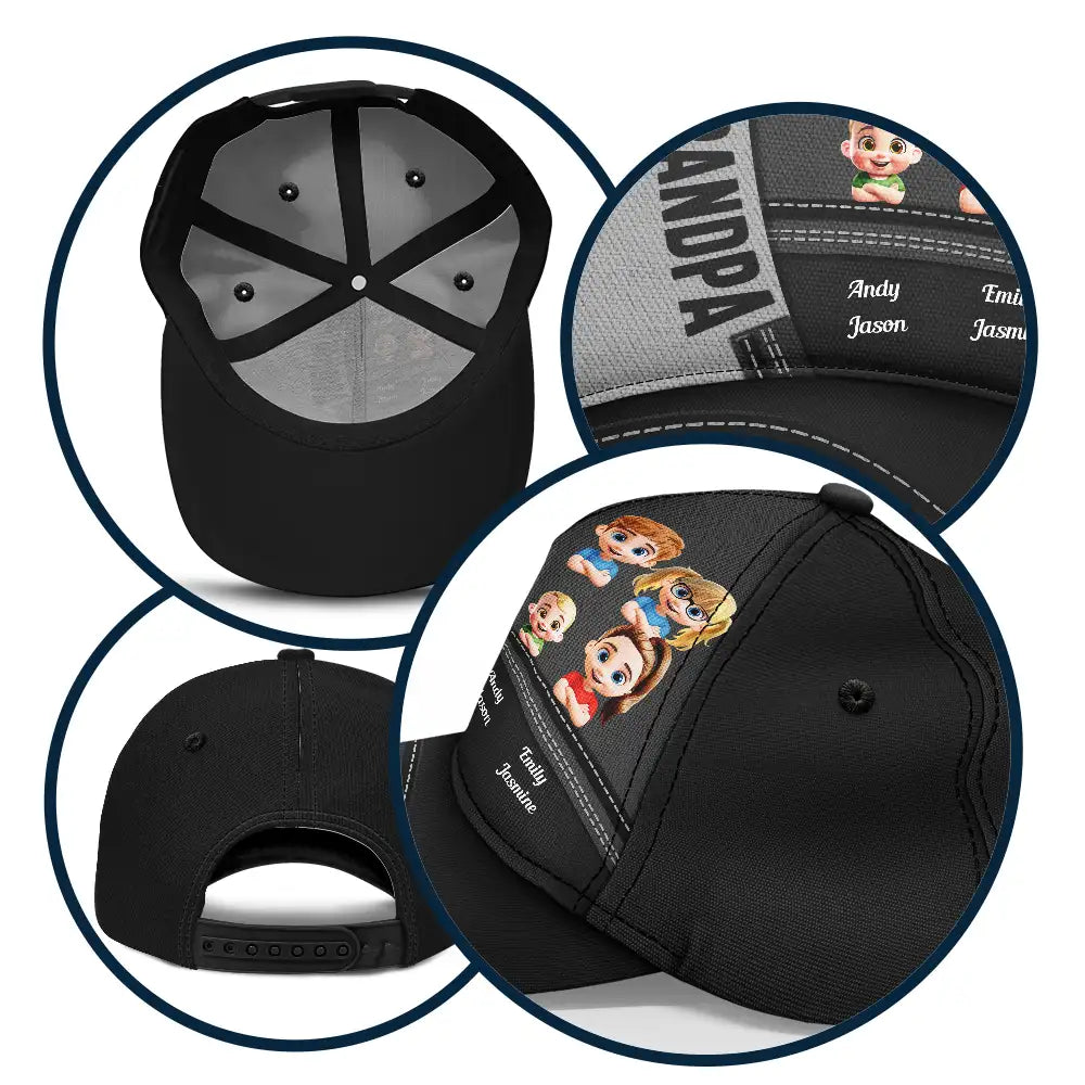 Best Dad Cap - Personalized Classic Cap with Cute Kids Design Classic Cap PopCulturePrints