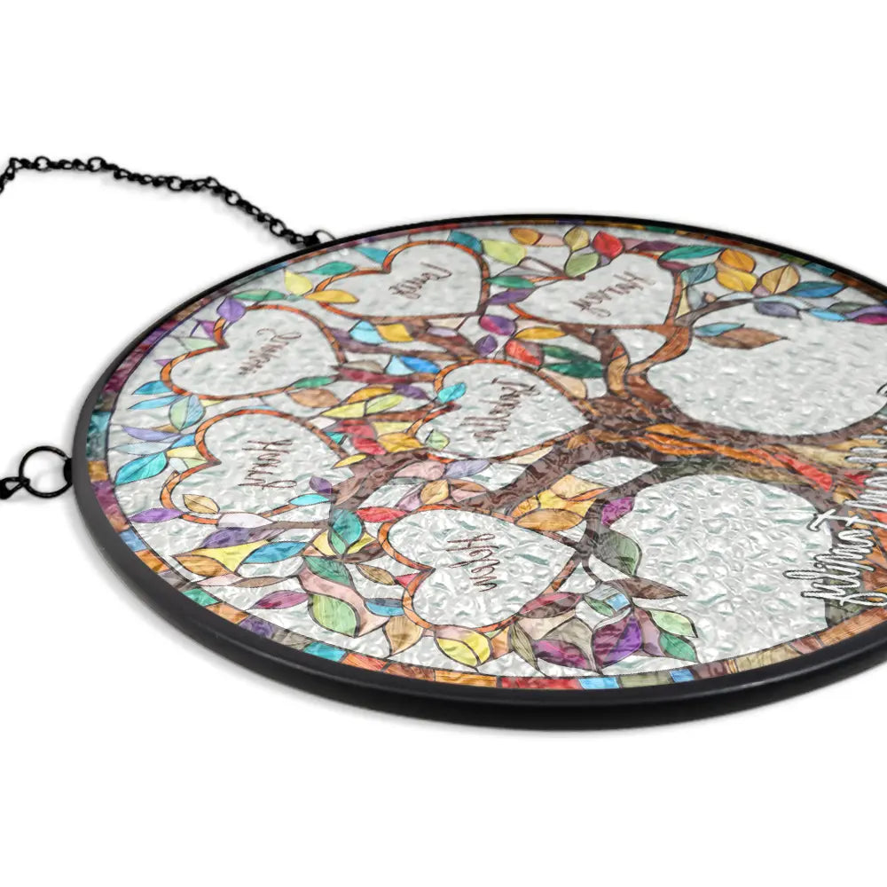Mom’s Family Tree of Love - Custom Stained Glass Window Suncatcher Suncatcher Ornament PopCulturePrints