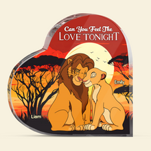 Load image into Gallery viewer, Personalized Couple&#39;s Heart Shaped Acrylic Plaque - Love Tonight Shaped Plaques PopCulturePrints

