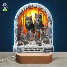 Load image into Gallery viewer, Forever Wild, Forever Together - Personalized Wolf Family LED Light Led Night Light PopCulturePrints
