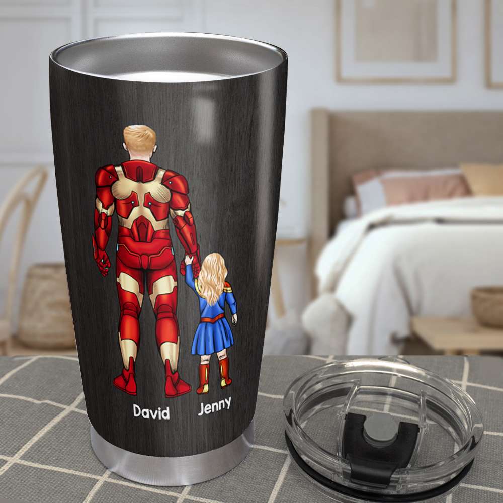 My Dad, My Hero Personalized Superhero Tumbler