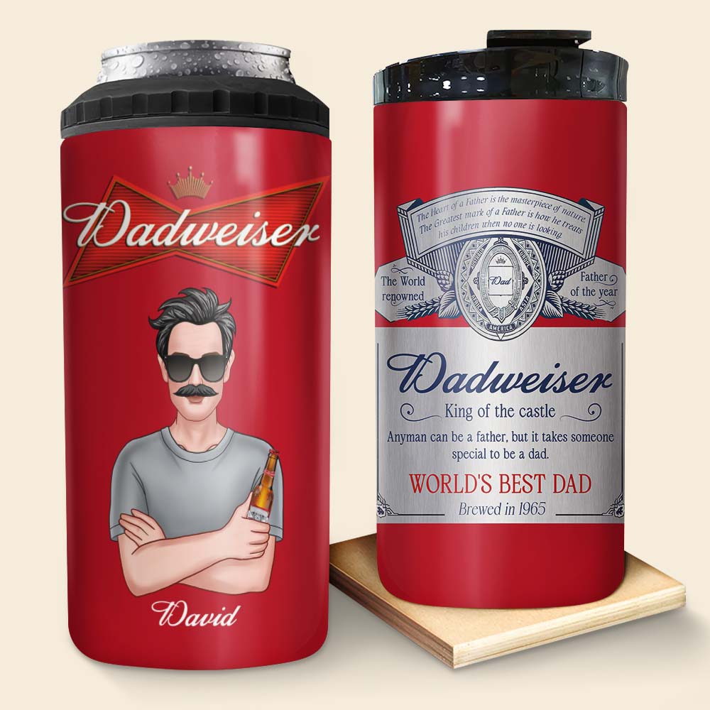 Personalized Dadweiser Can Cooler Tumbler - Perfect Gift for Dad Can Cooler PopCulturePrints