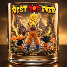 Load image into Gallery viewer, "Best Dad Ever" - Custom Round Glass Gift for Any Dad Glass PopCulturePrints
