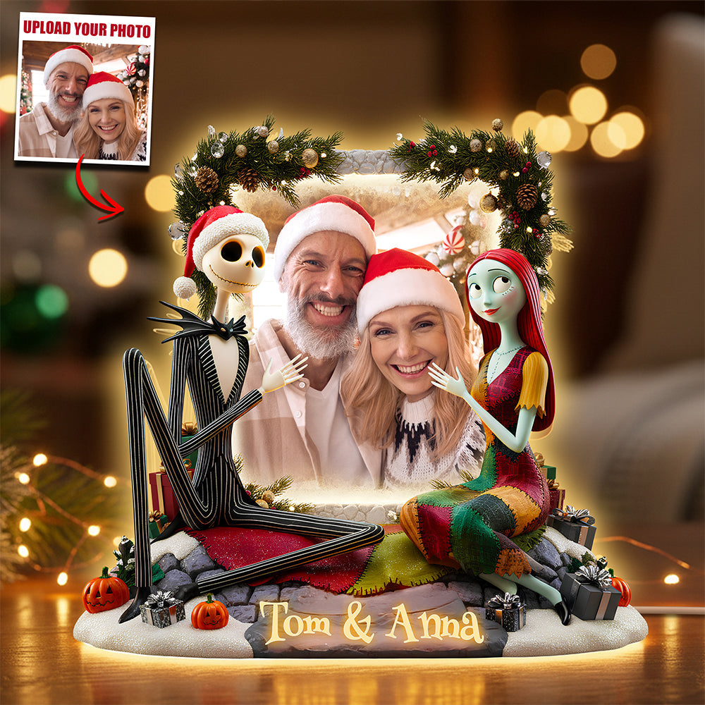 Light Up Your Christmas Memories: Midnight Christmas Light Box - Personalized Photo Gift for Couples, Friends & Family Light Box PopCulturePrints