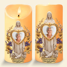 Load image into Gallery viewer, &quot;Forever in God&#39;s Light&quot; - Custom Photo Memorial LED Candle - Meaningful Gift for Loved Ones Led Candle PopCulturePrints
