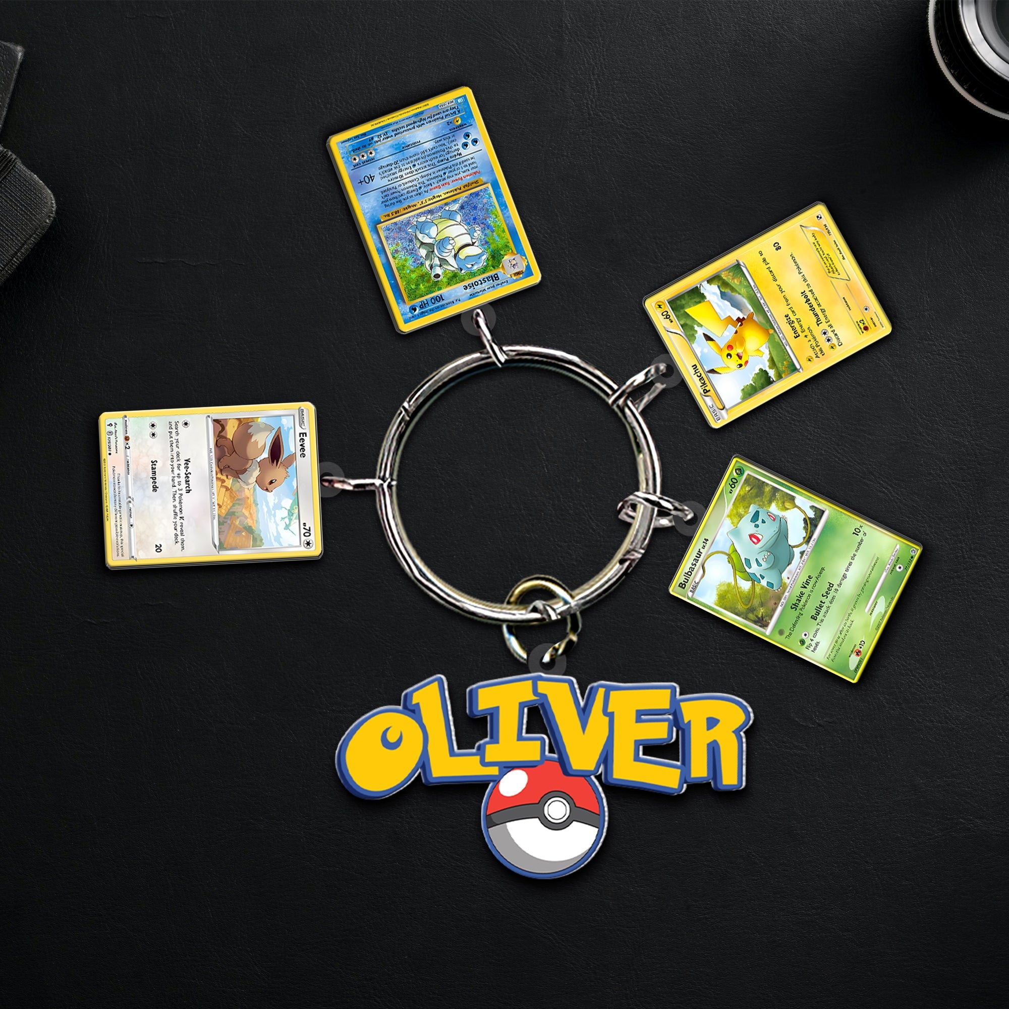 Personalized Poke-Themed Keychain for Anime Fans Keychains PopCulturePrints