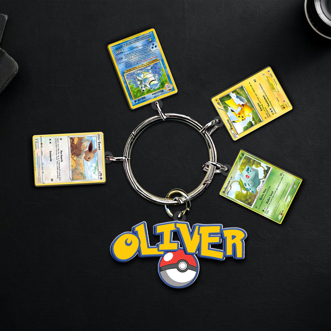 Personalized Poke-Themed Keychain for Anime Fans Keychains PopCulturePrints