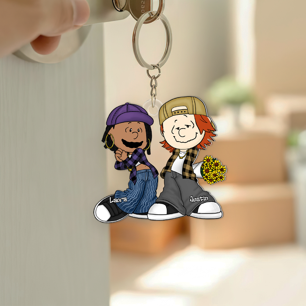 Personalized Couple Keychain - Gangsta Love Keychains PopCulturePrints