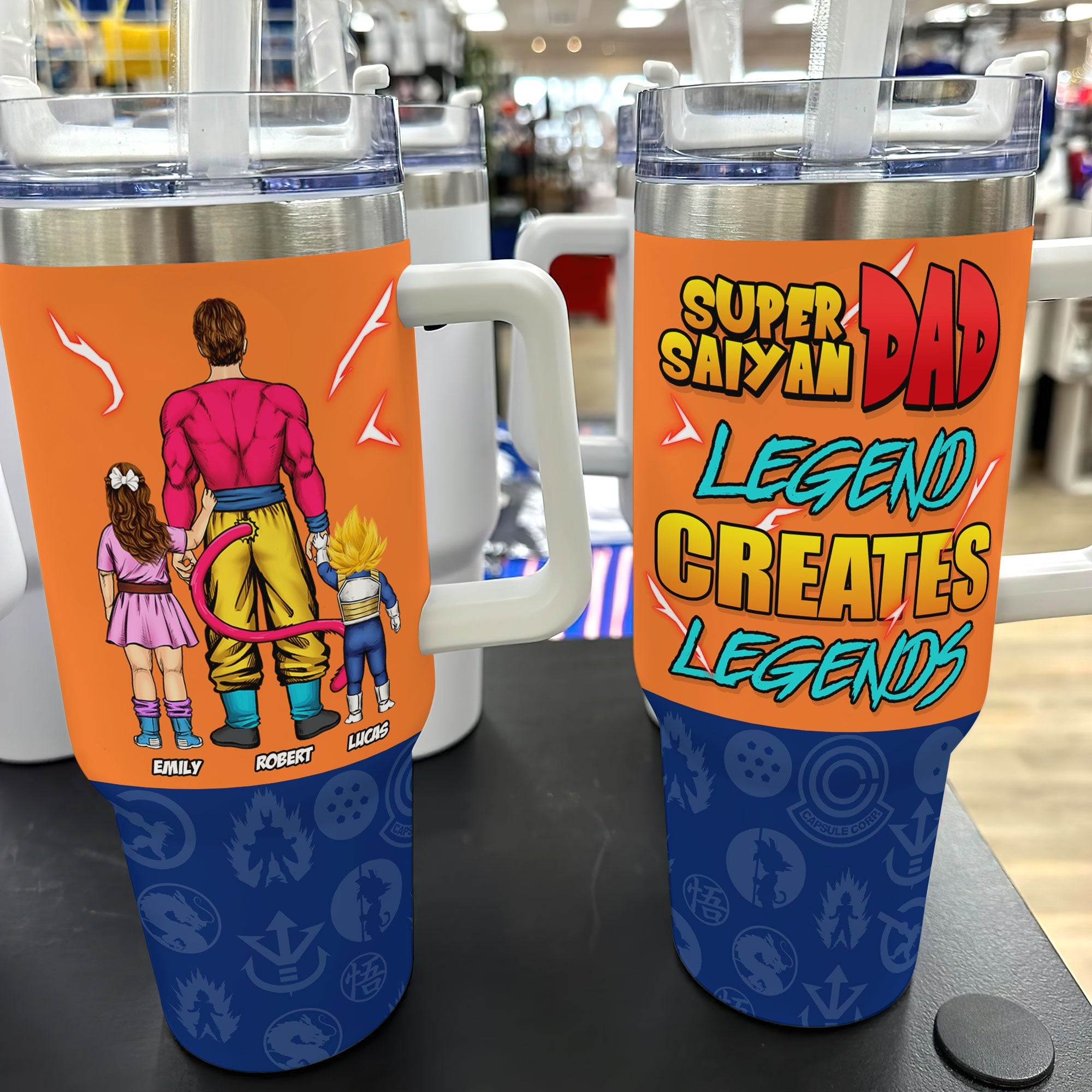 Super Dad Custom Tumbler - Personalized Anime Gift for Father's Day Tumbler Cup PopCulturePrints