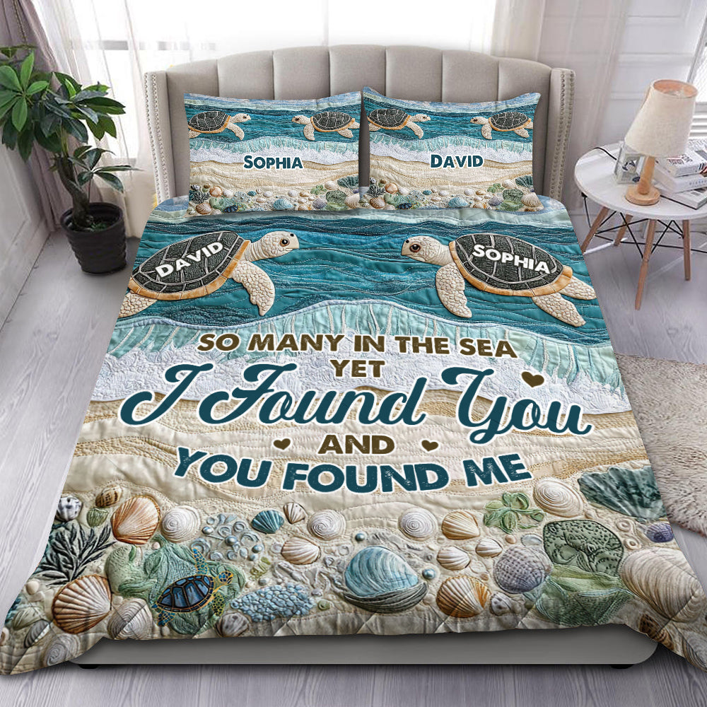 Personalized Couple Quilt Bed Set - 'I Found You' Design Blanket PopCulturePrints