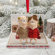 Load image into Gallery viewer, Annoying Each Other for 40 Years - Personalized Funny Christmas Ornament for Old Couples Ornament PopCulturePrints

