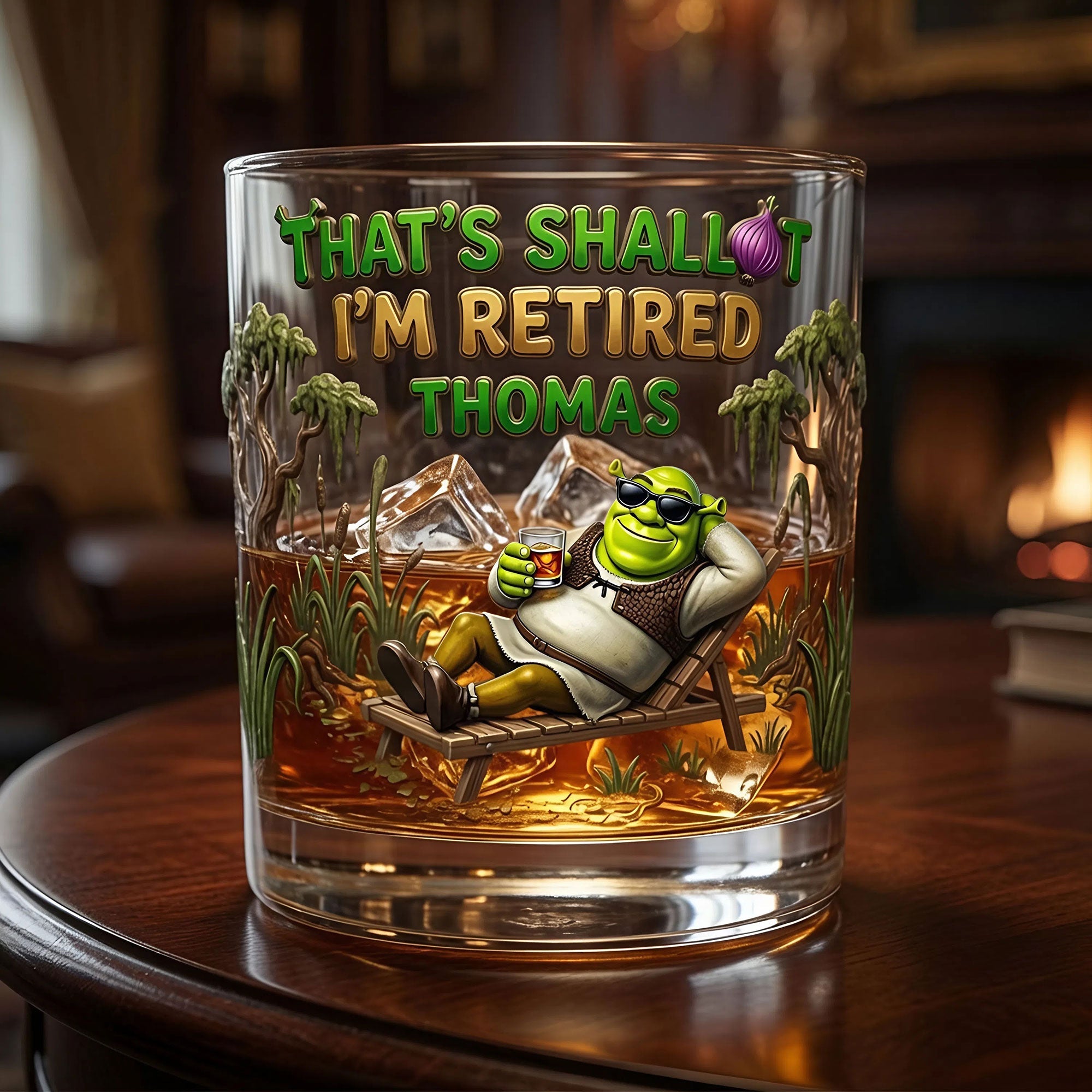That's Shallot, I'm Retired - Personalized Round Glass