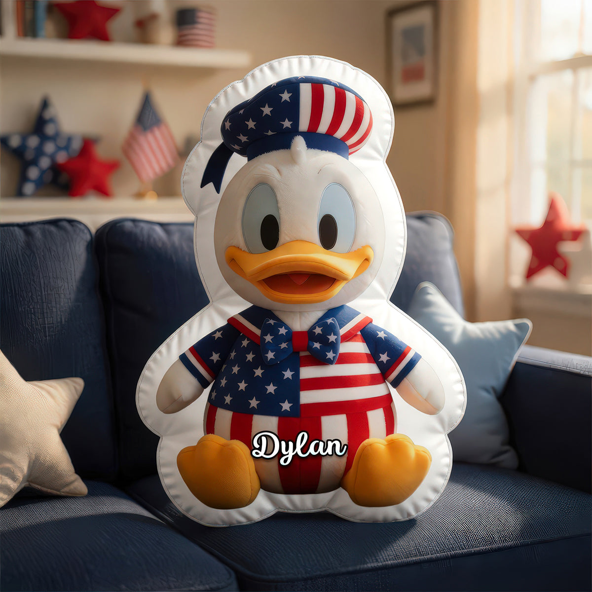 Celebrate Freedom with Our Freedom Lovers Shaped Pillow - Personalized Patriotic Gift for All