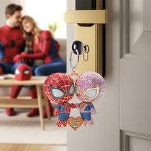 Load image into Gallery viewer, Love in Every Web: Power Couple Keychain - Personalized Gift for Couples Keychains PopCulturePrints
