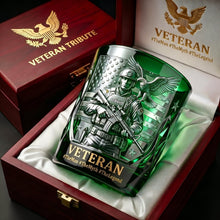 Load image into Gallery viewer, Fierce American Veteran Drinking Glass - Personalized Gift for Veterans
