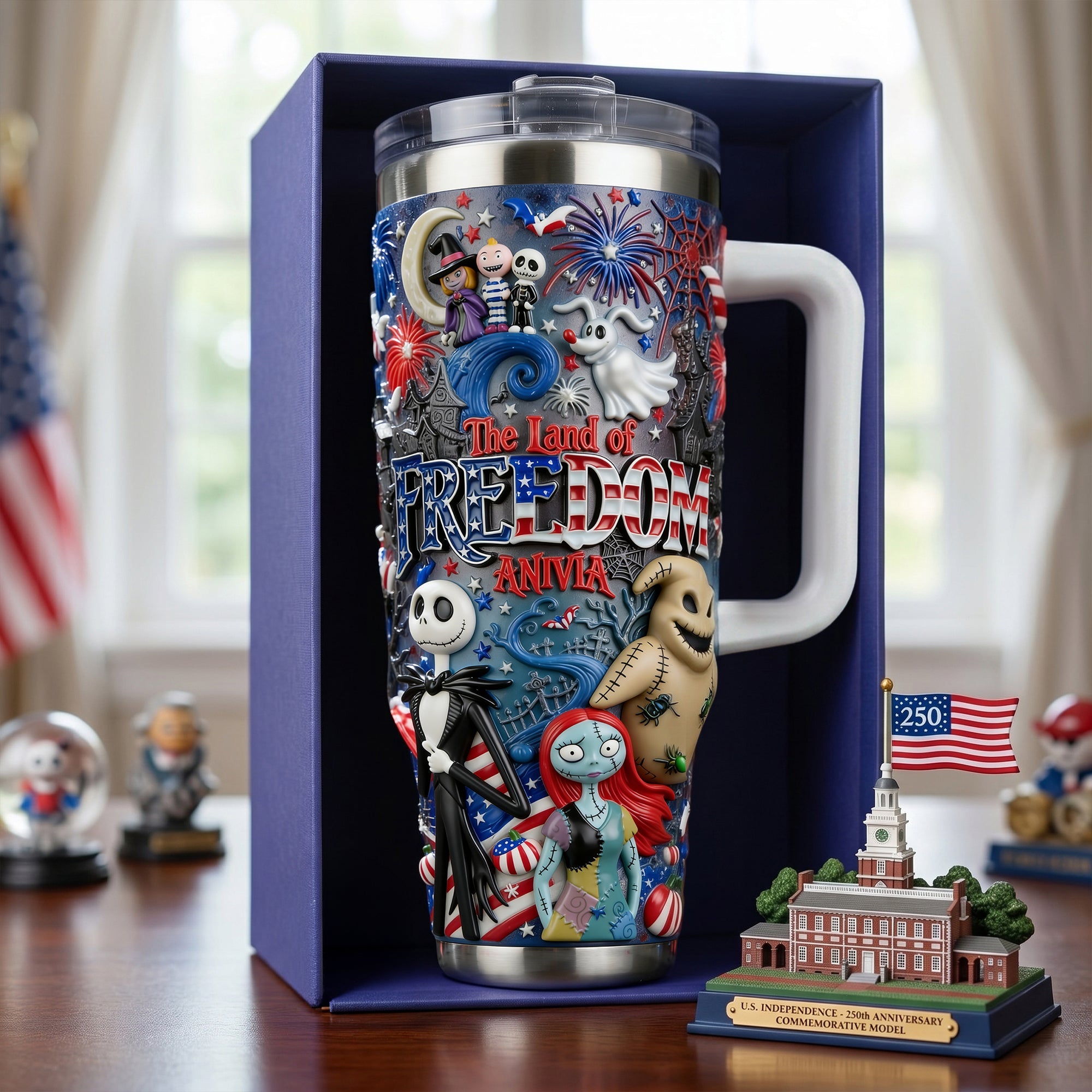 The Land Of Freedom Tumbler - A Personalized Gift for Every Patriot