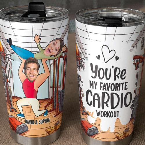 Personalized Gym Couple Tumbler - Custom Photo Gift for Fitness Lovers Tumbler Cup PopCulturePrints