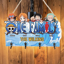 Load image into Gallery viewer, Custom Anime Family Key Hanger - Personalized Name Sign Wood Sign PopCulturePrints
