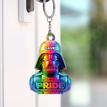 Load image into Gallery viewer, May the Pride Be With You - Custom Galaxy LGBT Keychain - Meaningful Personalized Gifts for Friends and Loved Ones Keychains PopCulturePrints
