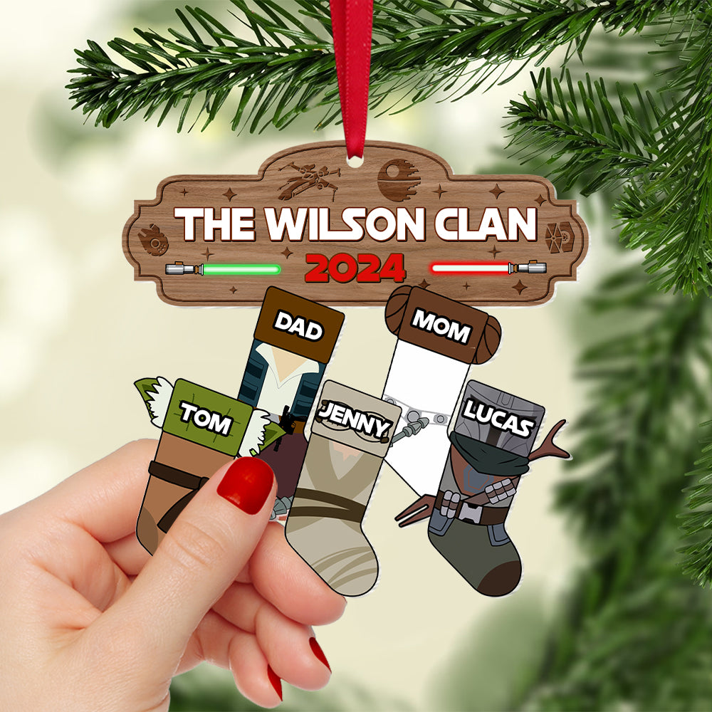 Personalized Family Christmas Galaxy Ornament Stocking Gift Ornament PopCulturePrints