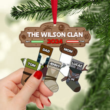 Load image into Gallery viewer, Personalized Family Christmas Galaxy Ornament Stocking Gift Ornament PopCulturePrints
