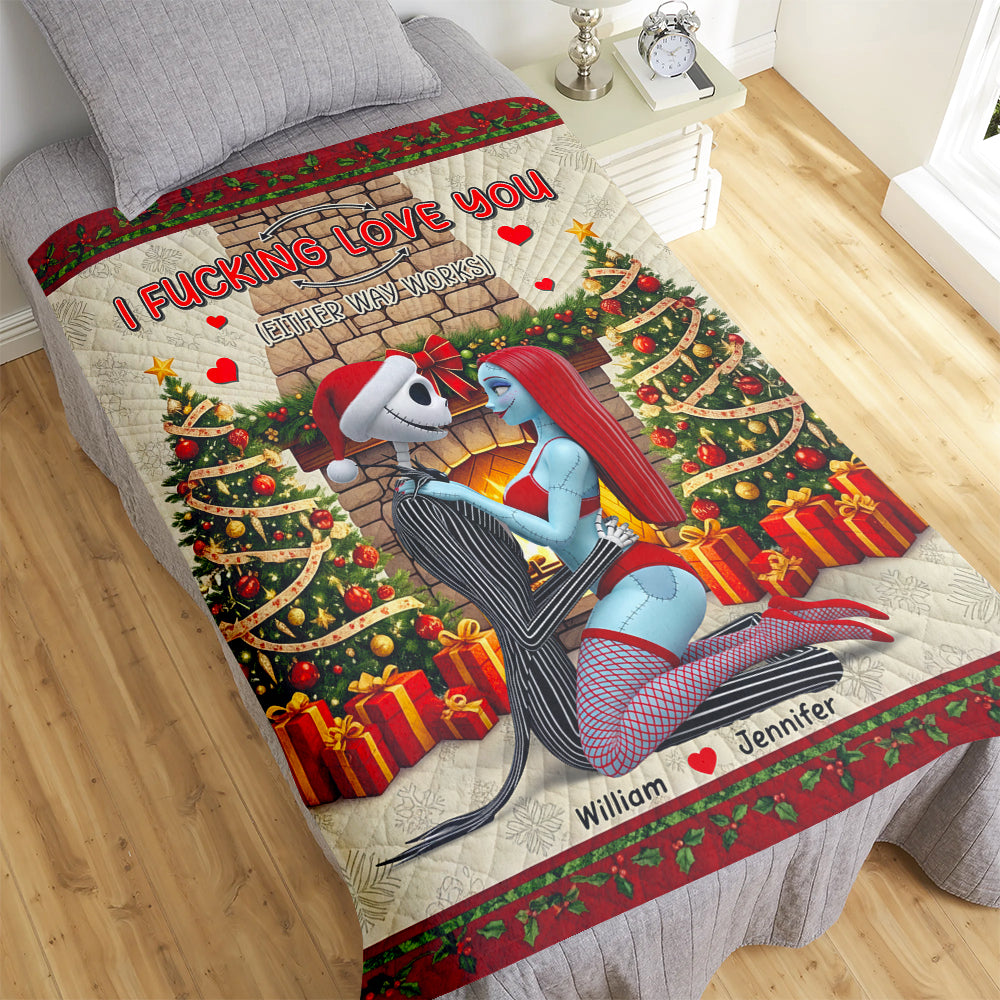 Naughty Couple Blanket - Personalized Love Gift for Christmas Blanket PopCulturePrints