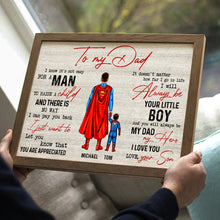 Load image into Gallery viewer, Hero Dad Personalized Canvas Print - Perfect Father&#39;s Day Gift Poster &amp; Canvas PopCulturePrints
