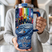Load image into Gallery viewer, “Live Long and Prosper” - Custom Star Trek 60th Anniversary 40oz Tumbler with Handle - Personalized Gift for Star Wars Fans
