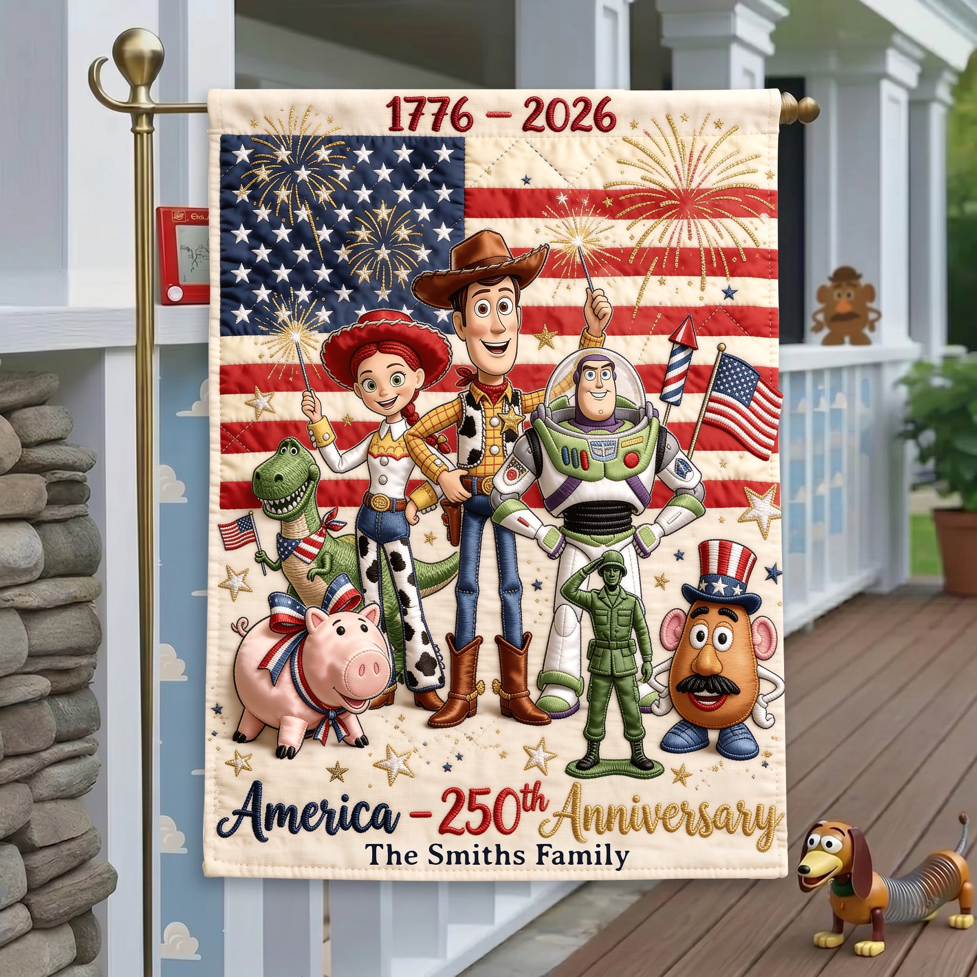 "Celebrate Freedom with Style!" - Custom America 250th Anniversary Garden Flag - Perfect Personalized Gifts for Patriots, Families, and Friends Garden Flag PopCulturePrints