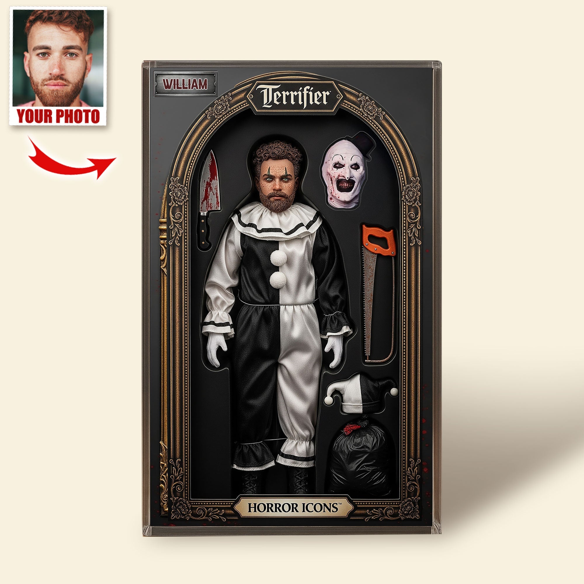 Face Your Fears with Custom Horror Character Plaque - A Unique Gift for Horror Lovers Shaped Plaques PopCulturePrints