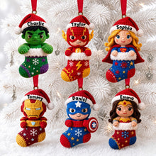 Load image into Gallery viewer, “Bring Joy to Your Holidays!” - Personalized Knitting Characters Christmas Ornaments - Custom Gifts for Kids and Friends Ornament PopCulturePrints
