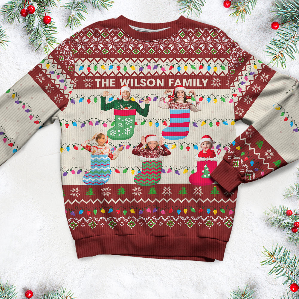 Personalized Family Photo Ugly Christmas Sweater - Festive Holiday Gift