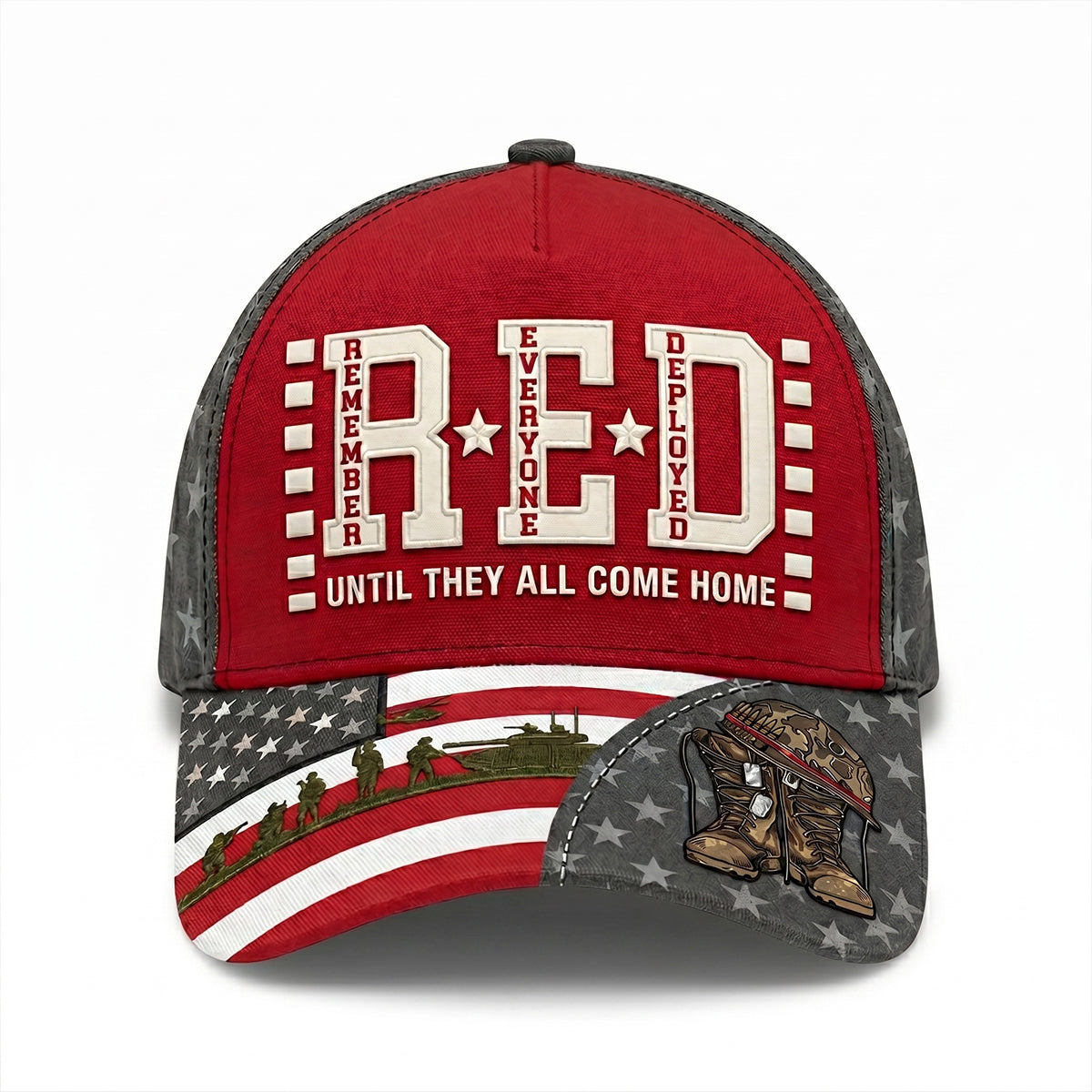Remember Everyone Deployed Classic Cap - Personalized Gift for Veterans and Their Families Caps PopCulturePrints
