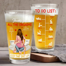 Load image into Gallery viewer, Cheers to Love: Personalized Naughty Couple Beer Glass Beer Glasses PopCulturePrints
