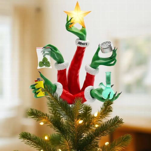 Add a Twist to Your Holidays - Funny Holiday Christmas Tree Topper - Personalized Gift for Stoners Ornament PopCulturePrints