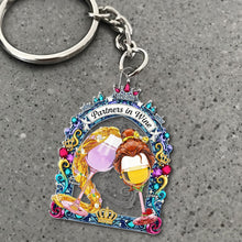 Load image into Gallery viewer, Partners in Wine Keychain - Customizable Gifts for Best Friends Keychains PopCulturePrints
