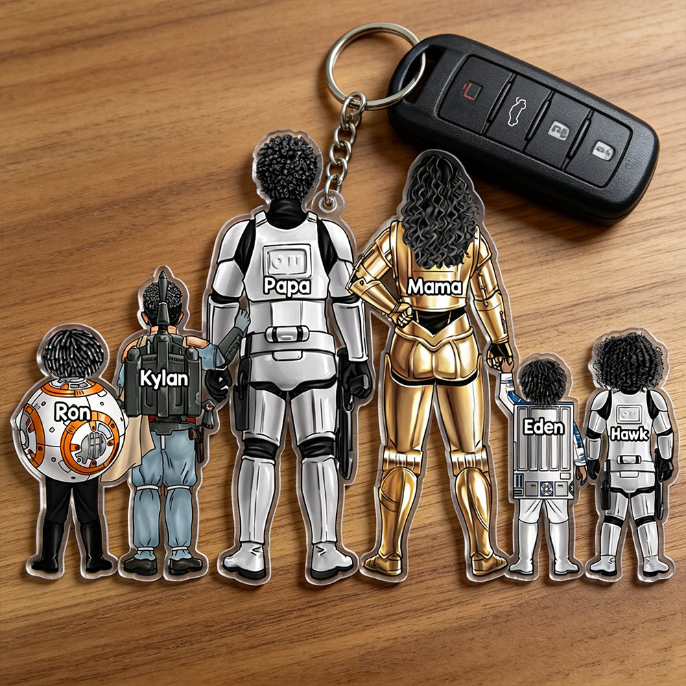 Space Warriors Keychain - Personalize Your Family Adventure Keychains PopCulturePrints