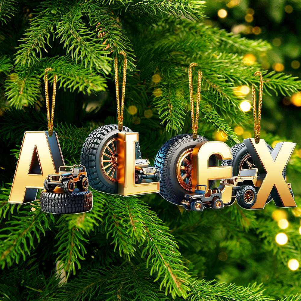 Personalized Off-Road Christmas Ornament - Custom Alphabet Gift Ornament PopCulturePrints