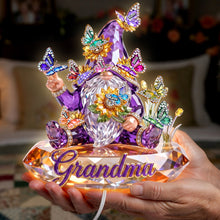 Load image into Gallery viewer, “Bring a Smile to Mom's Face” - Whimsical Gnome Mom Acrylic Light Box - Personalized Gift for Mothers and Grandmothers Light Box PopCulturePrints
