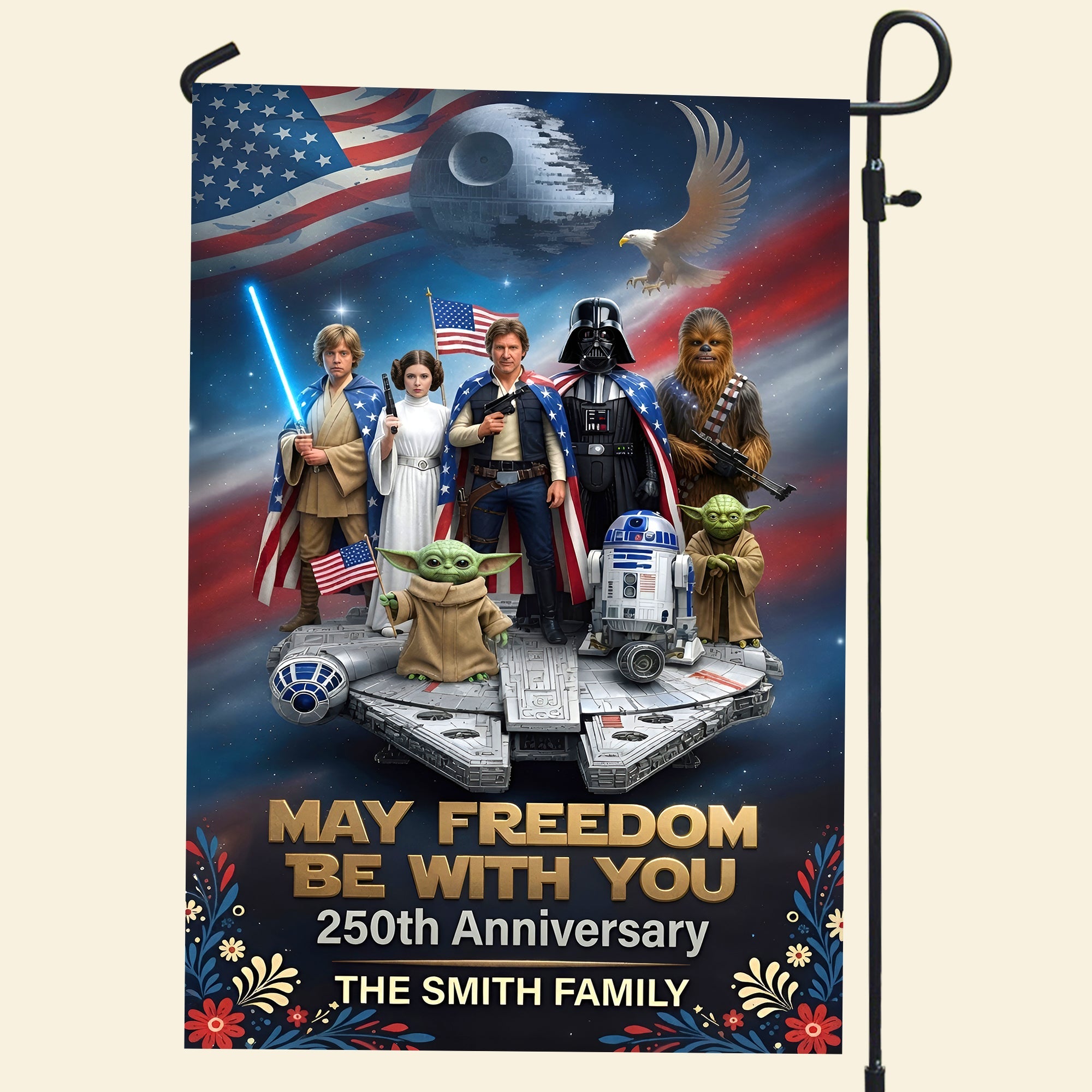 250th Anniversary Garden Flag - Personalized Gifts For Patriotics Garden Flag 01TYQN110626 Garden Flag PopCulturePrints