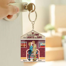 Load image into Gallery viewer, Personalized Keychain: You&#39;re The Fire That Lights My Soul Keychains PopCulturePrints
