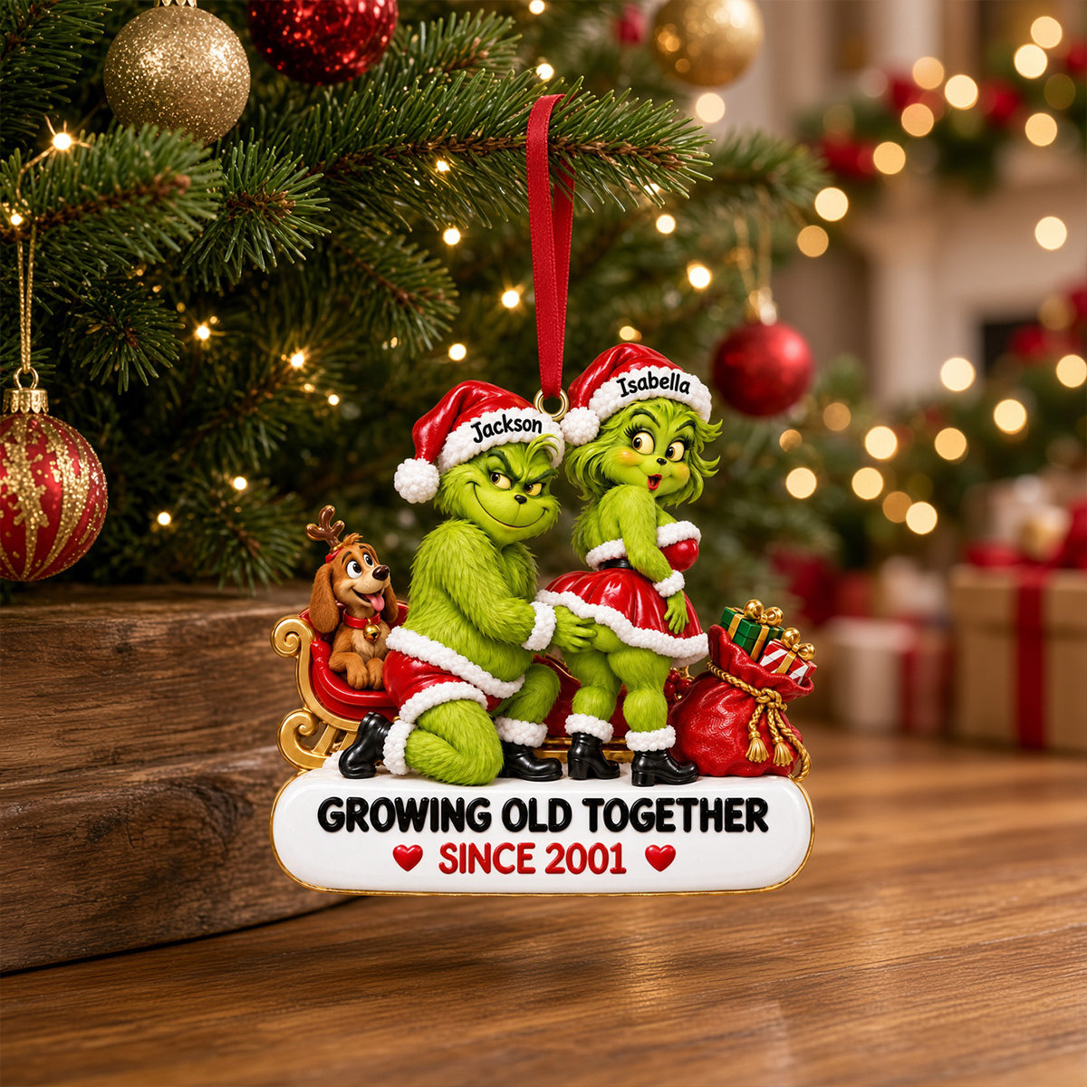 Growing Old Together Christmas Ornament - Personalized Gift for Couples
