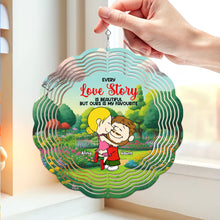 Load image into Gallery viewer, Personalized Hugging Couple Wind Spinner - Unique Love Story Decor Ornament PopCulturePrints
