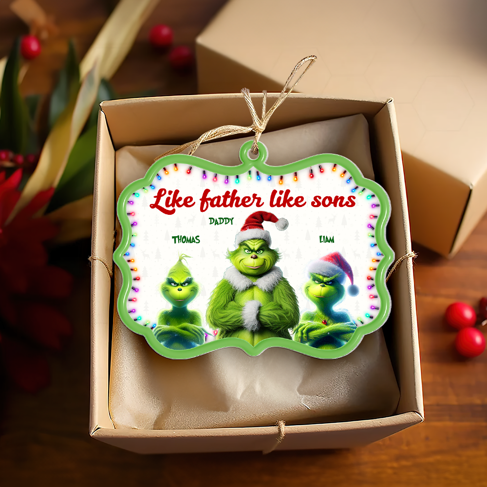 Personalized Grinch Family Christmas Ornament for Mom