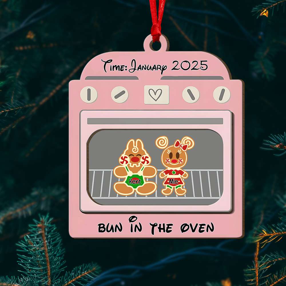 Personalized 'Bun in the Oven' Christmas Ornament for Expecting Parents